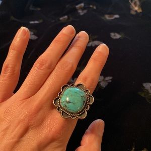 VTG Silver Turquoise Statement Ring